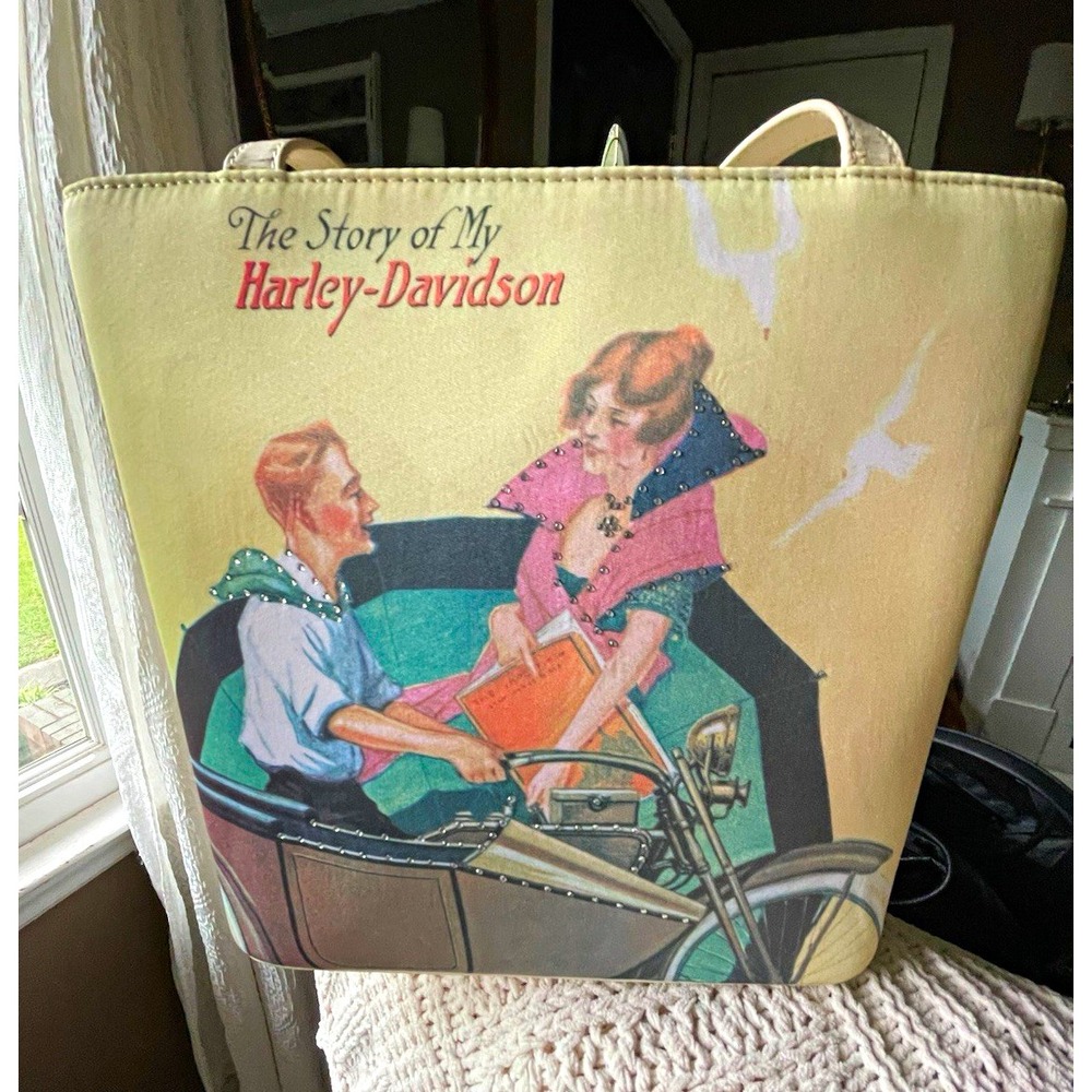 Vintage Harley-Davidson "The Story of My Harley-Davidson" Cream Tote Bag